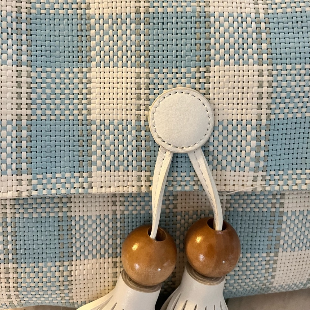 NWT | Anthropologie Checkered Straw Clutch! - Picture 2 of 7